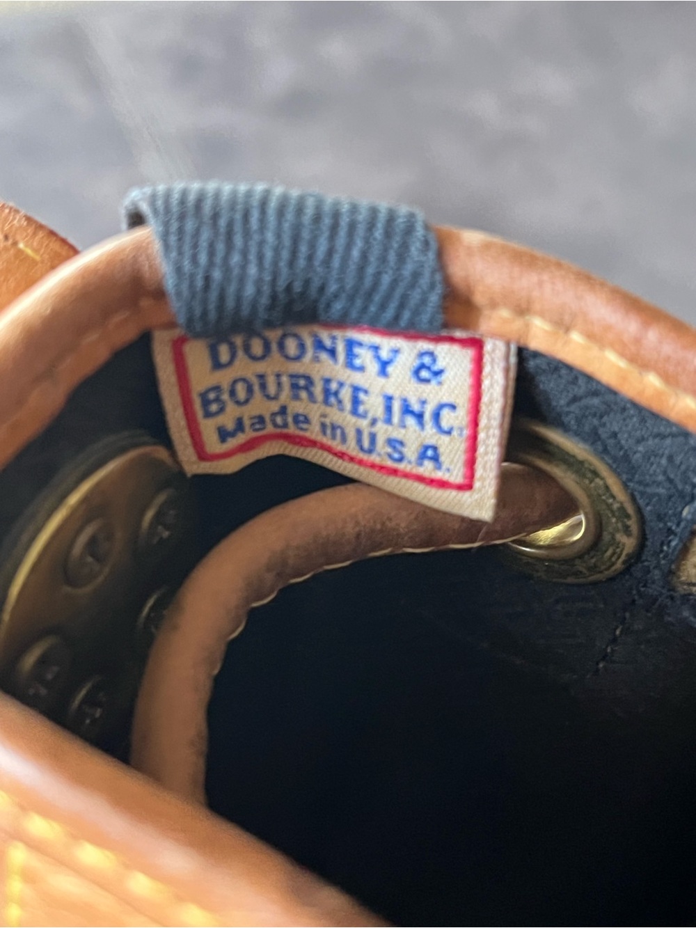 Dooney & Bourke-Vintage Black and Tan Drawstring Bucket Bag with Gold Studs - Picture 7 of 10